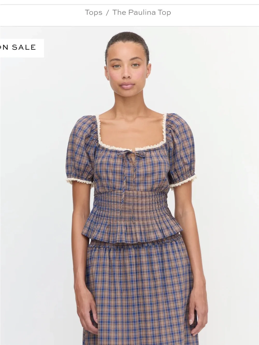 Hill House Spencer Plaid Paulina Top